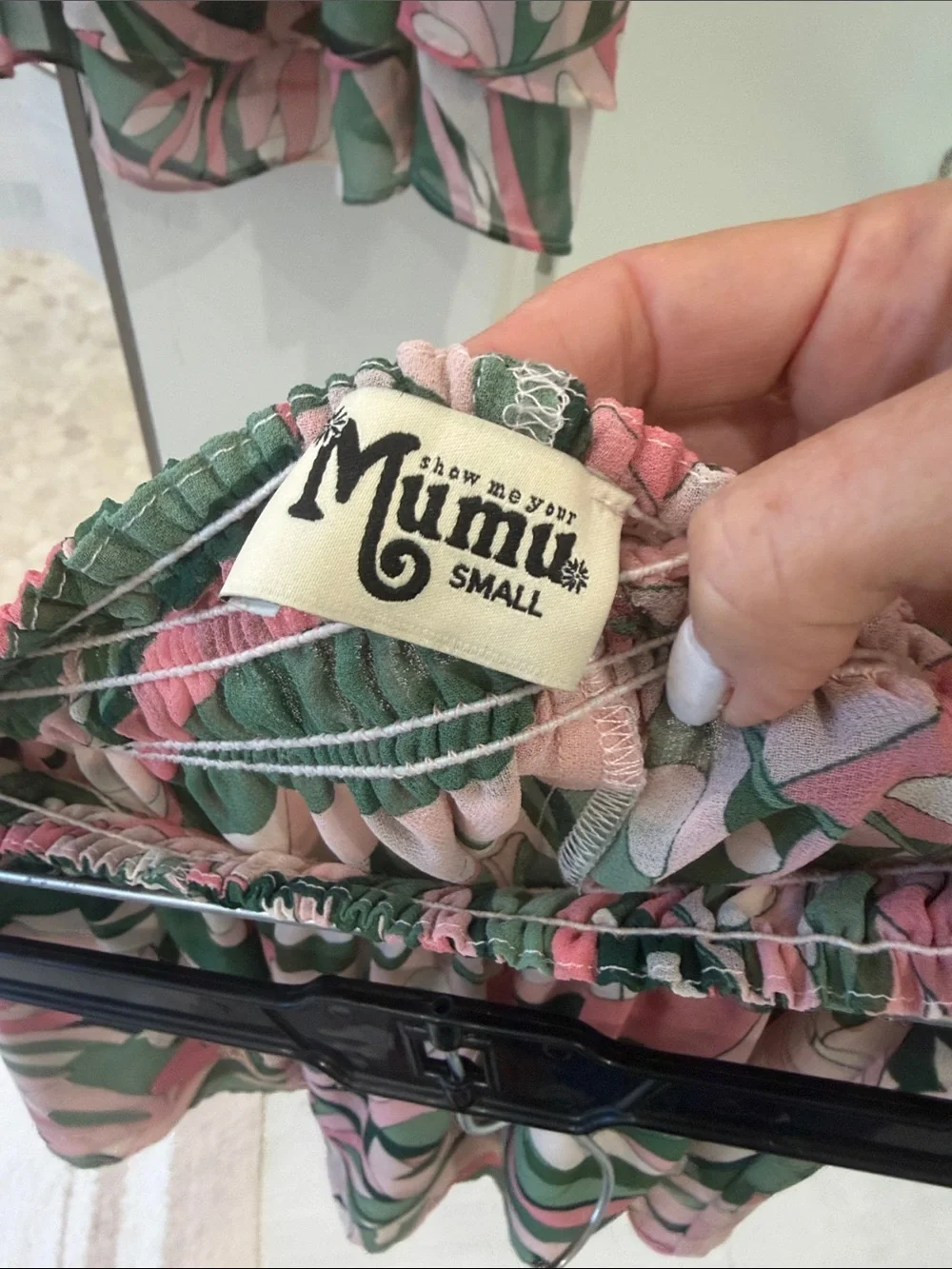 SHOW ME YOUR MUMU Women’s Pink & Green Tropical Print Tank Top and Skirt Set